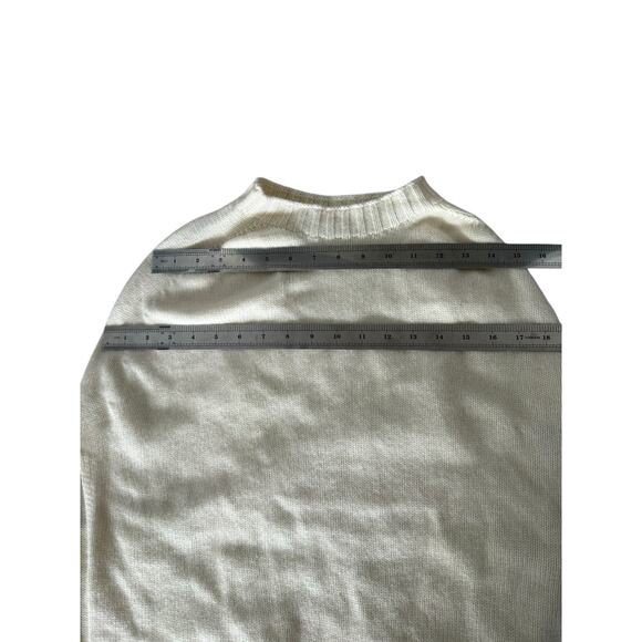 MaisonCashmere Sleeveless Cashmere Cape Sweater Vest Cream Medium - Picture 5 of 9